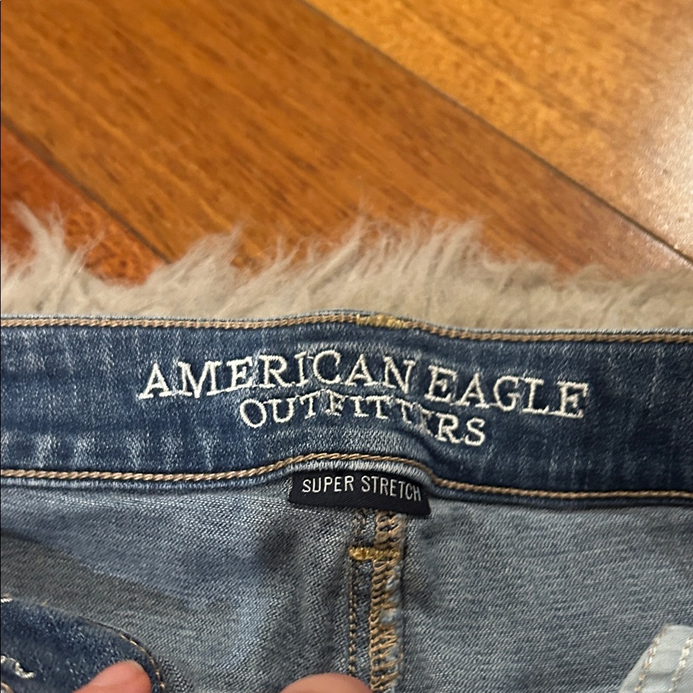 American Eagle Outfitters Hi Rise Jegging Blue Women's Skinny Jeans - Picture 3 of 6